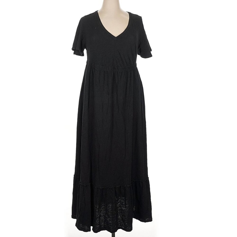 torrid Short Sleeve Black Cotton Dress V-Neck flowy whimsigoth summer basic boho